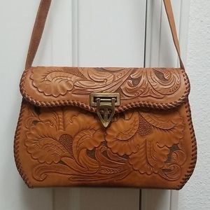 Stunning Vintage Tooled Leather purse